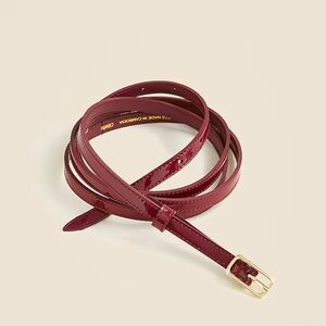 J Crew Burgundy Patent Leather Belt